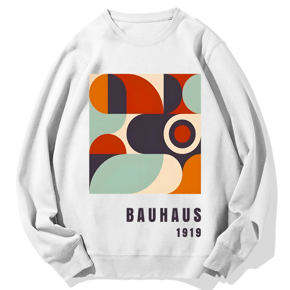 Bauhaus Geometric Printed Cotton Sweatshirt