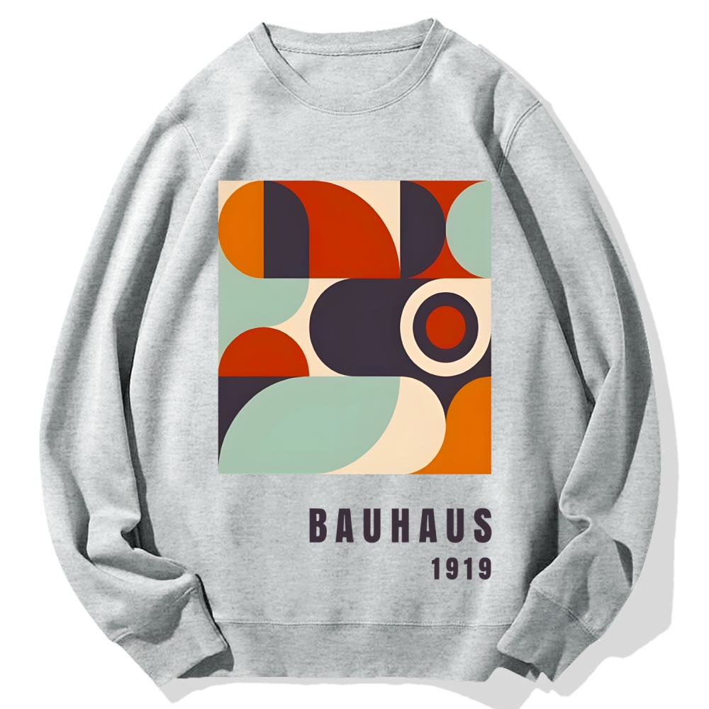 Bauhaus Geometric Printed Cotton Sweatshirt