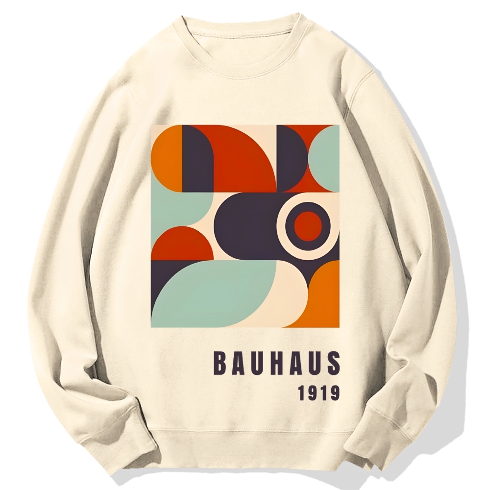 Bauhaus Geometric Printed Cotton Sweatshirt