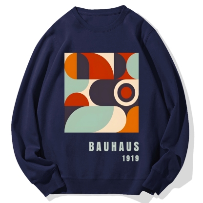Bauhaus Geometric Printed Cotton Sweatshirt