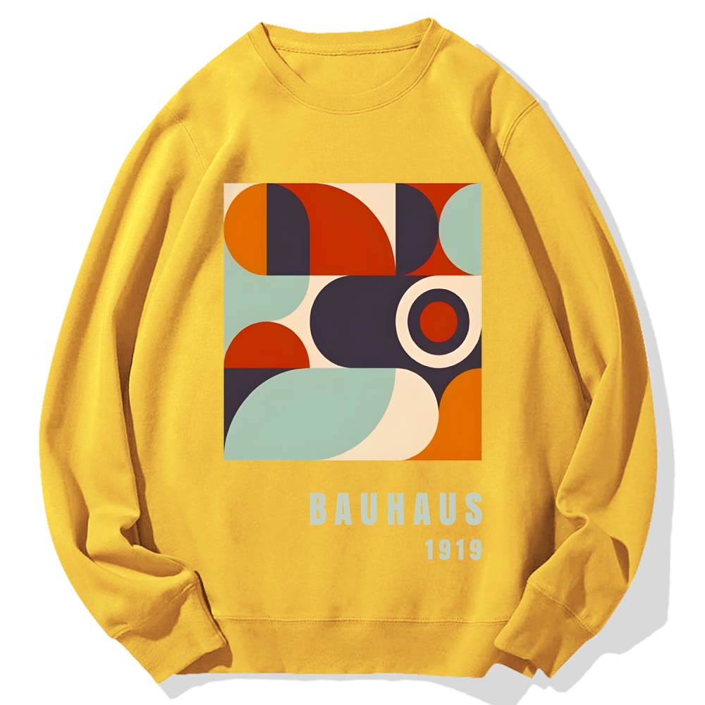 Bauhaus Geometric Printed Cotton Sweatshirt