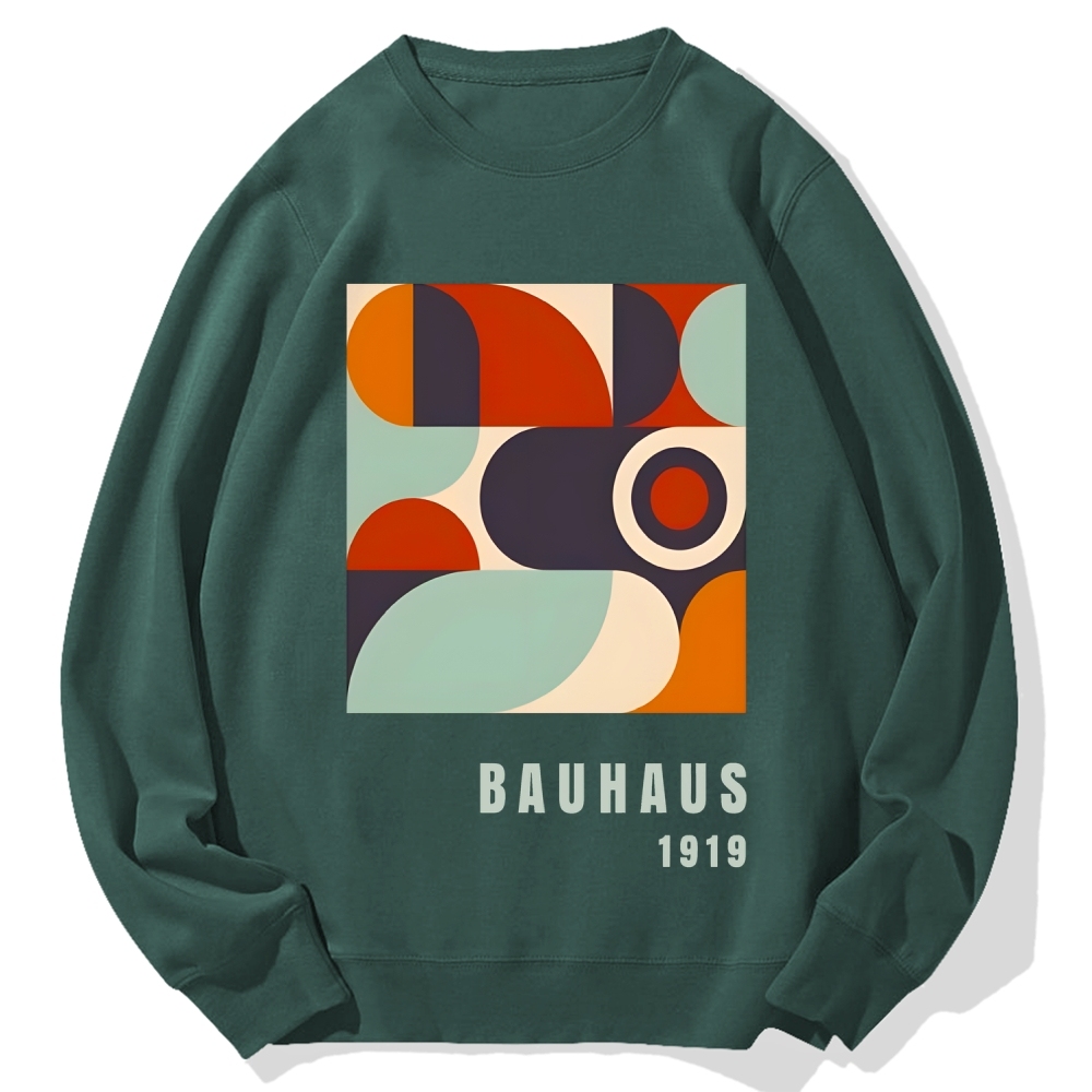 Bauhaus Geometric Printed Cotton Sweatshirt