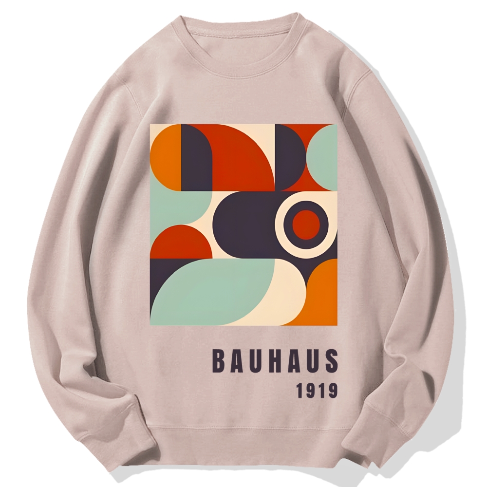 Bauhaus Geometric Printed Cotton Sweatshirt
