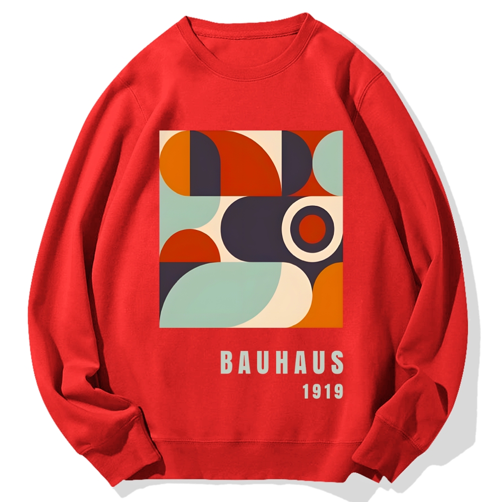 Bauhaus Geometric Printed Cotton Sweatshirt