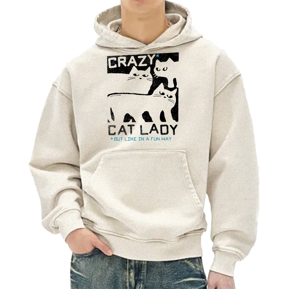Crazy Cat Lady Vintage Washed Hoodie