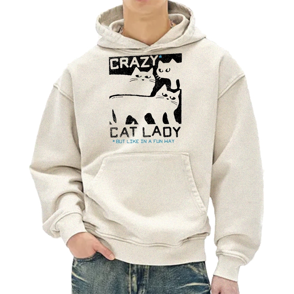 Crazy Cat Lady Vintage Washed Hoodie