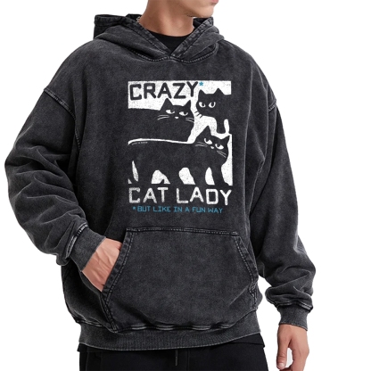 Crazy Cat Lady Vintage Washed Hoodie