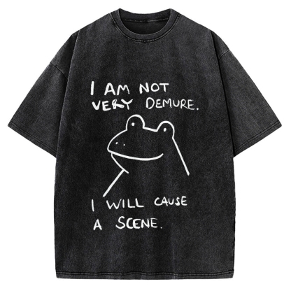 Humorous Frog Vintage Washed T-shirt
