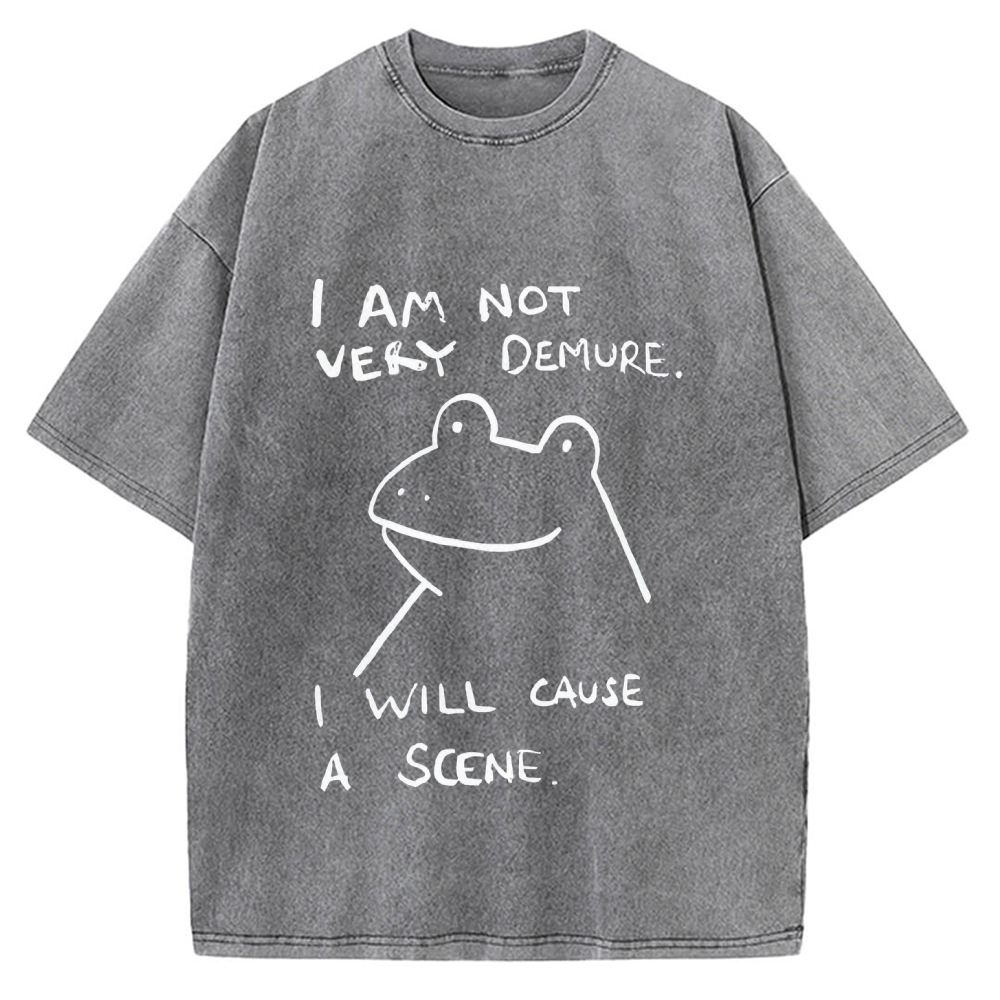 Humorous Frog Vintage Washed T-shirt