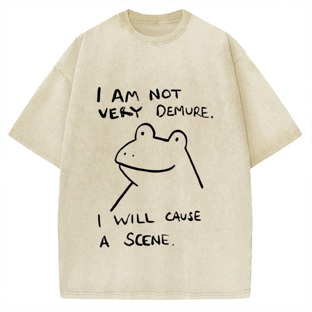 Humorous Frog Vintage Washed T-shirt