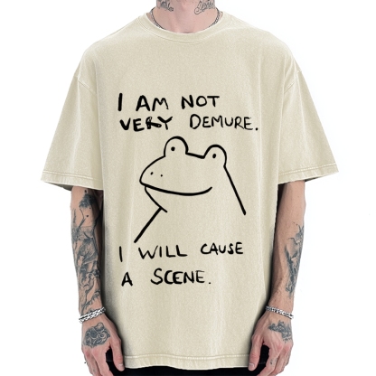 Humorous Frog Vintage Washed T-shirt