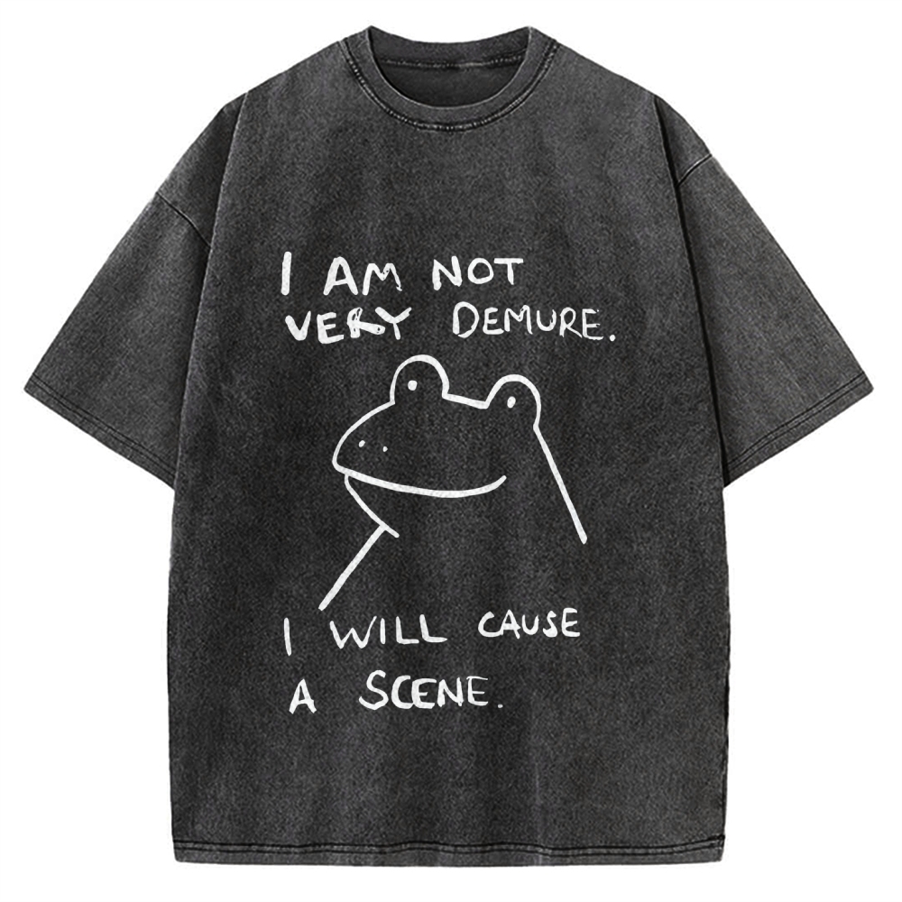 Humorous Frog Vintage Washed T-shirt
