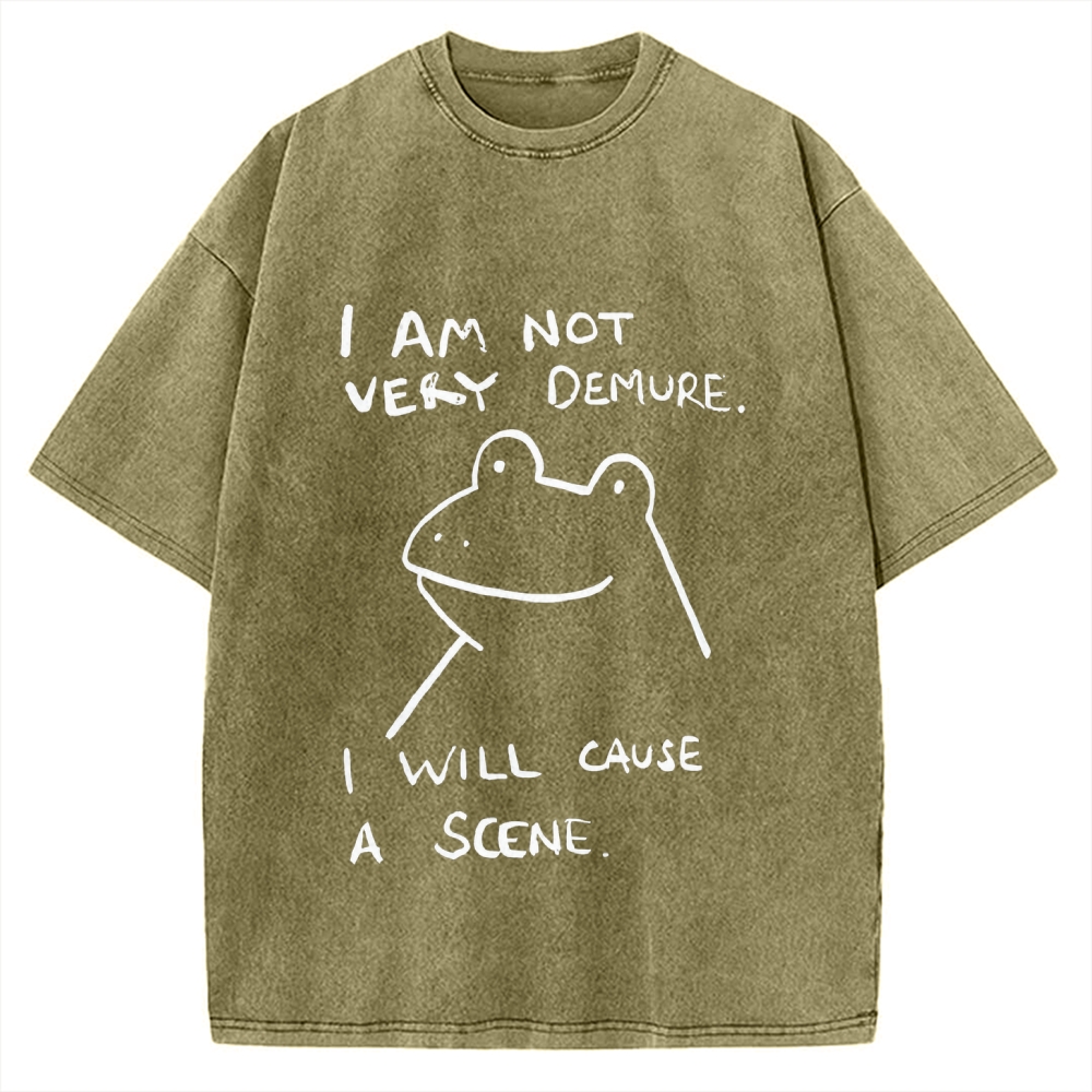 Humorous Frog Vintage Washed T-shirt