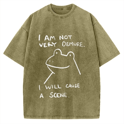 Humorous Frog Vintage Washed T-shirt