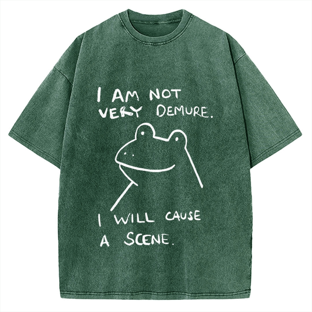 Humorous Frog Vintage Washed T-shirt