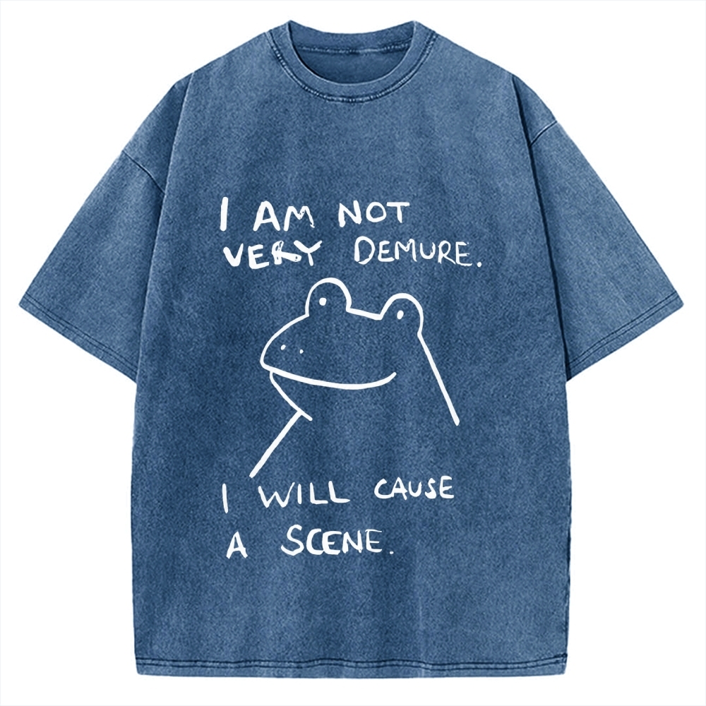 Humorous Frog Vintage Washed T-shirt