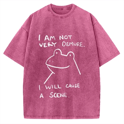 Humorous Frog Vintage Washed T-shirt