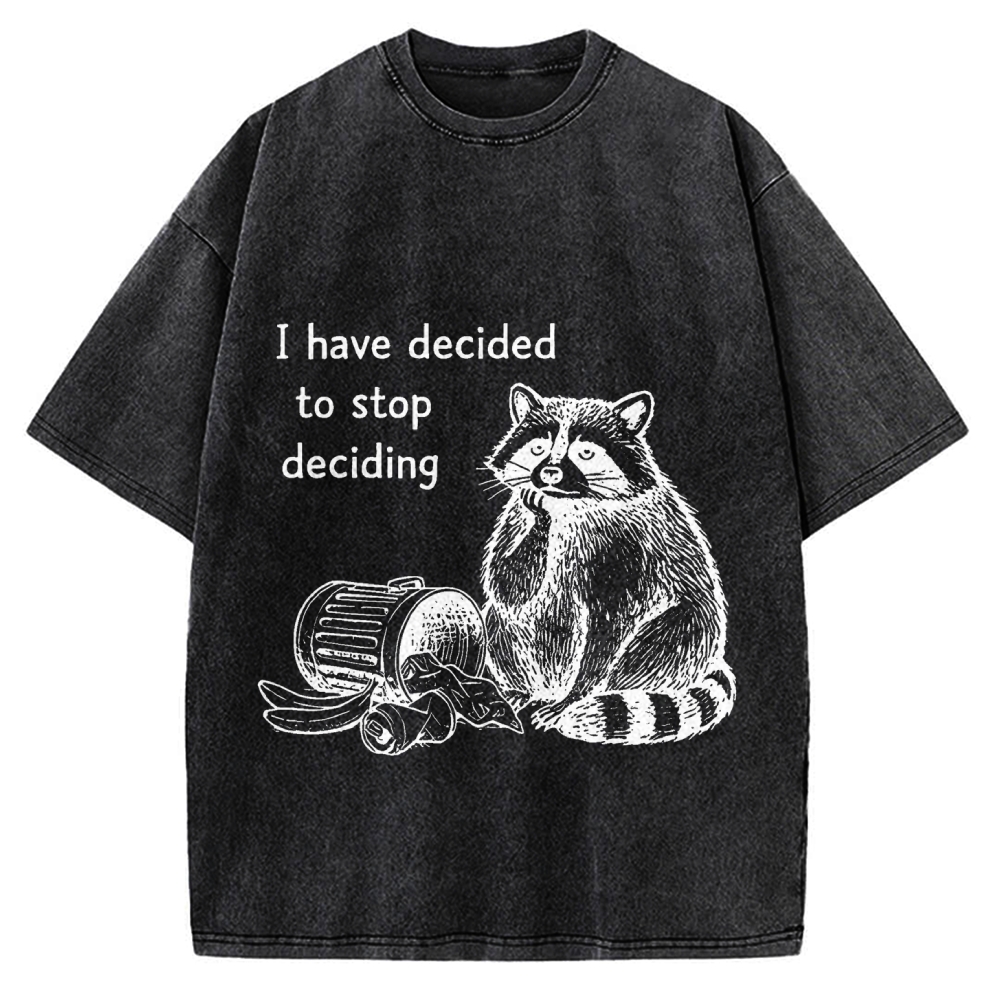 Raccoon Stops Making Choices Vintage Washed T-shirt