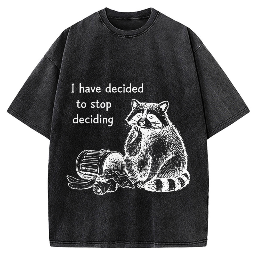 Raccoon Stops Making Choices Vintage Washed T-shirt