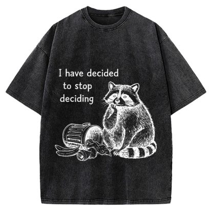 Raccoon Stops Making Choices Vintage Washed T-shirt