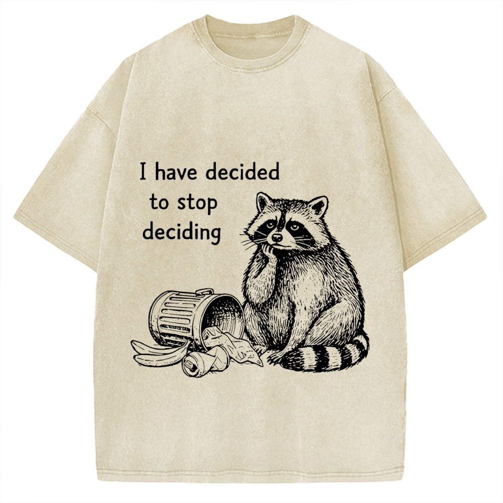 Raccoon Stops Making Choices Vintage Washed T-shirt