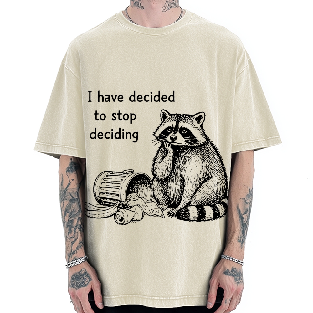 Raccoon Stops Making Choices Vintage Washed T-shirt