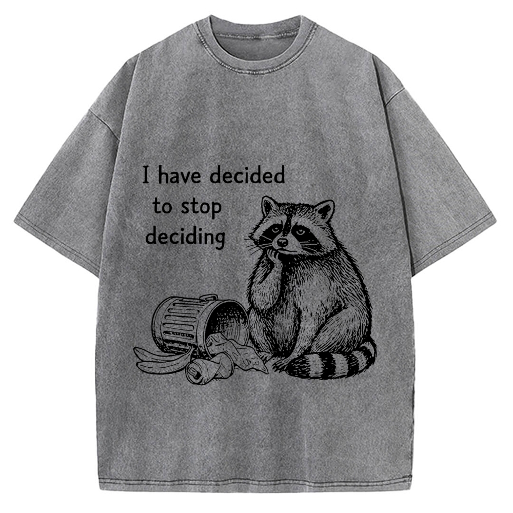 Raccoon Stops Making Choices Vintage Washed T-shirt