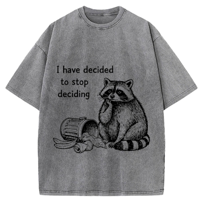 Raccoon Stops Making Choices Vintage Washed T-shirt