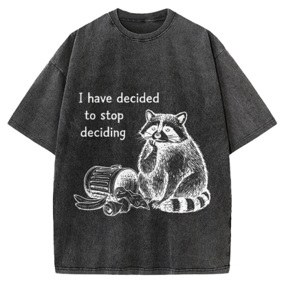Raccoon Stops Making Choices Vintage Washed T-shirt