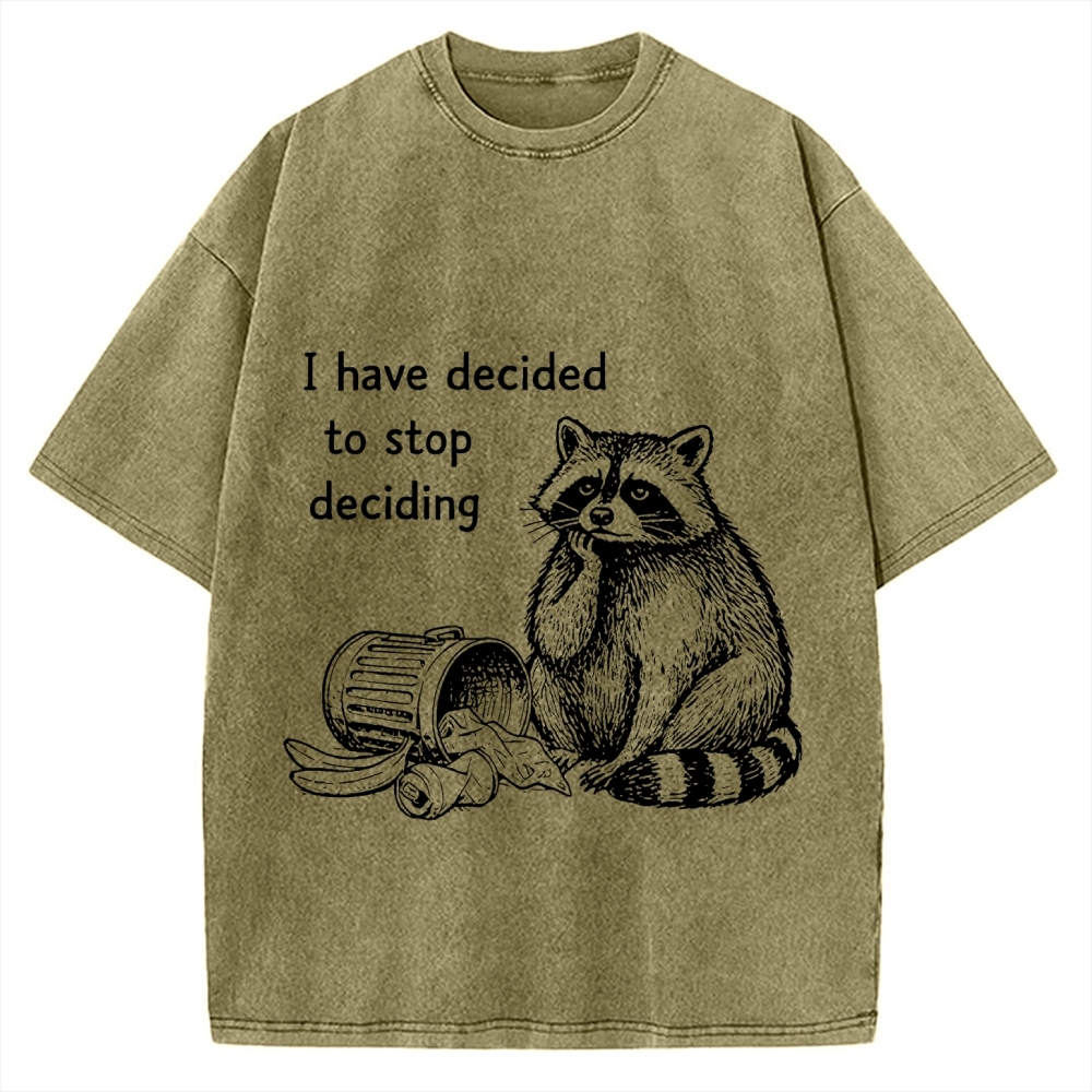 Raccoon Stops Making Choices Vintage Washed T-shirt