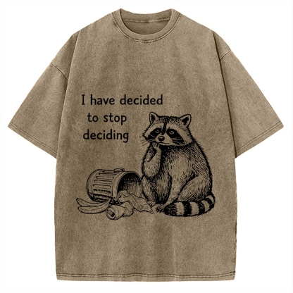 Raccoon Stops Making Choices Vintage Washed T-shirt