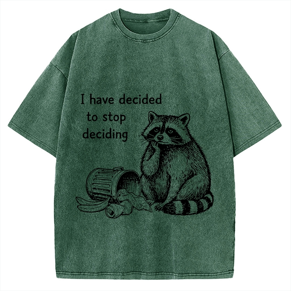 Raccoon Stops Making Choices Vintage Washed T-shirt