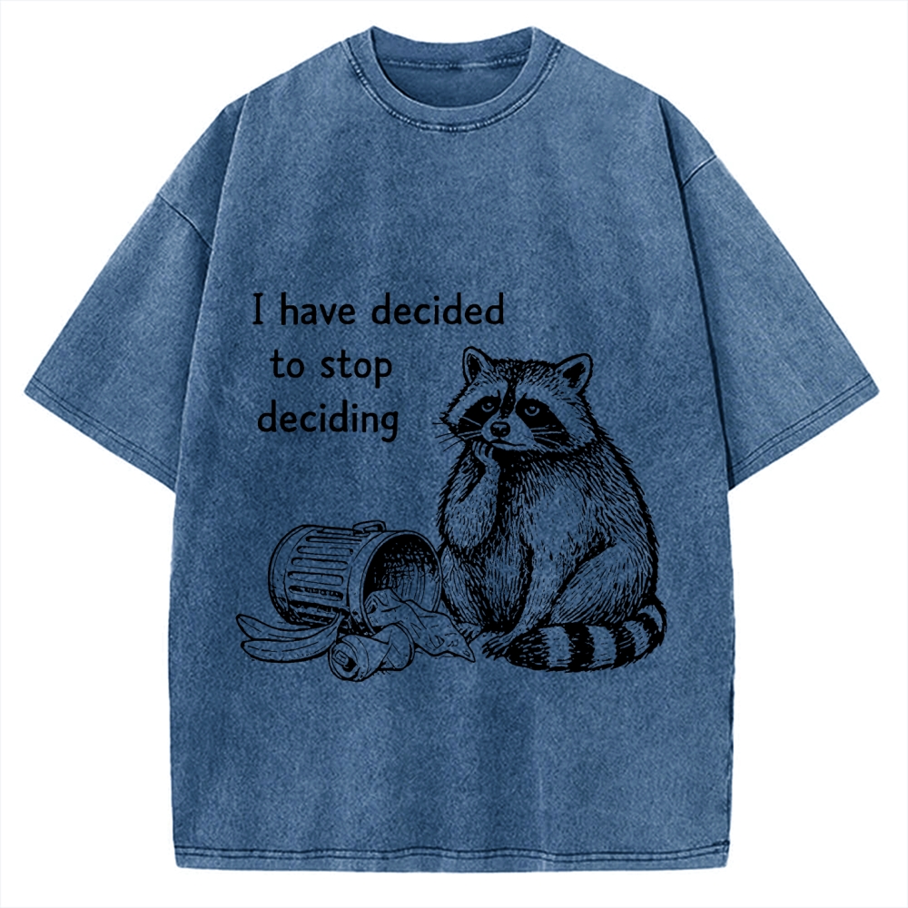 Raccoon Stops Making Choices Vintage Washed T-shirt