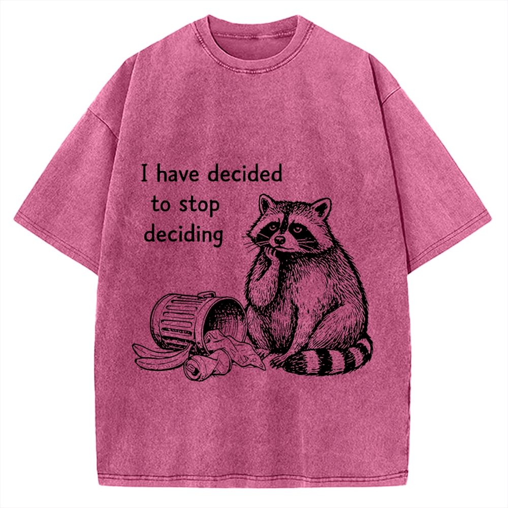 Raccoon Stops Making Choices Vintage Washed T-shirt
