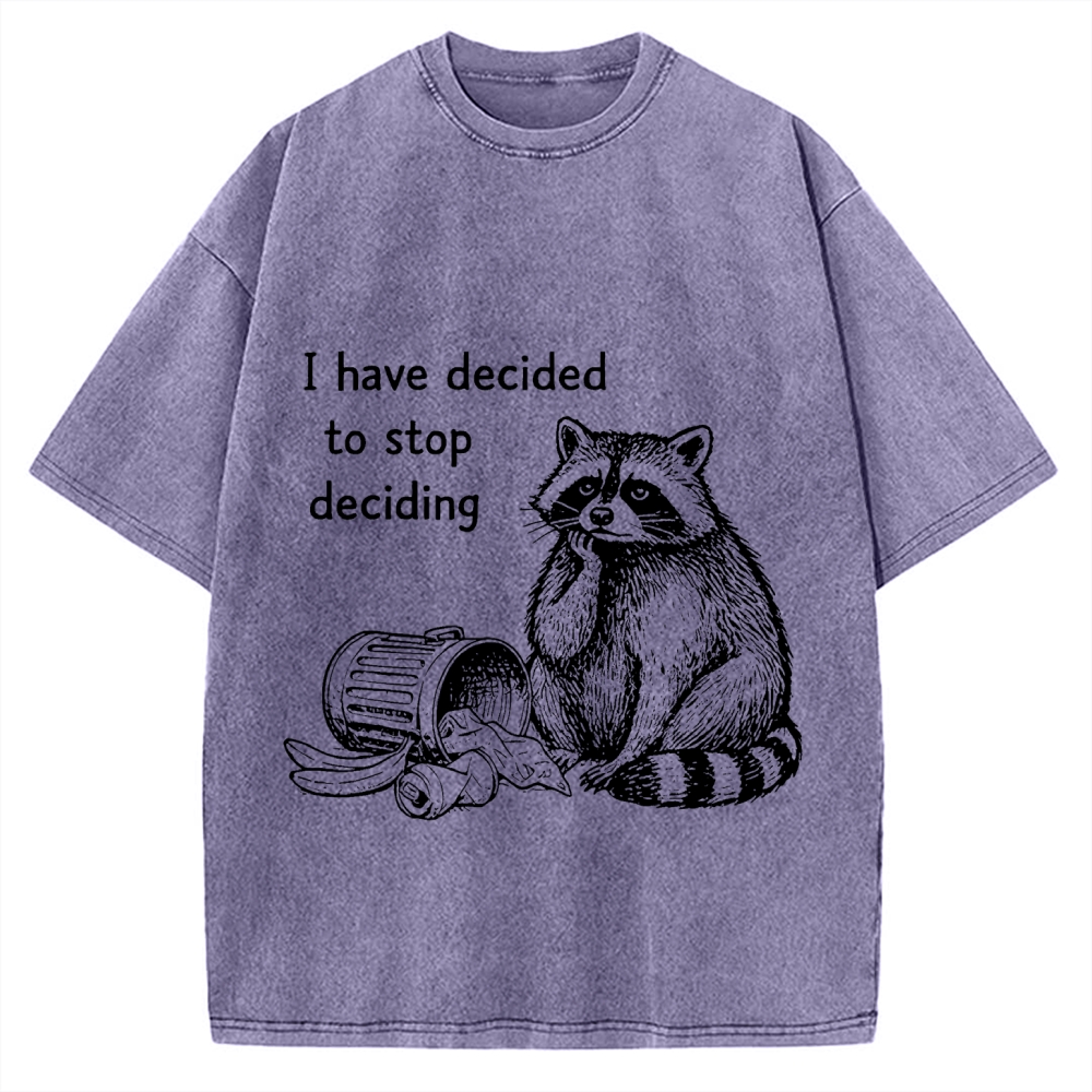 Raccoon Stops Making Choices Vintage Washed T-shirt