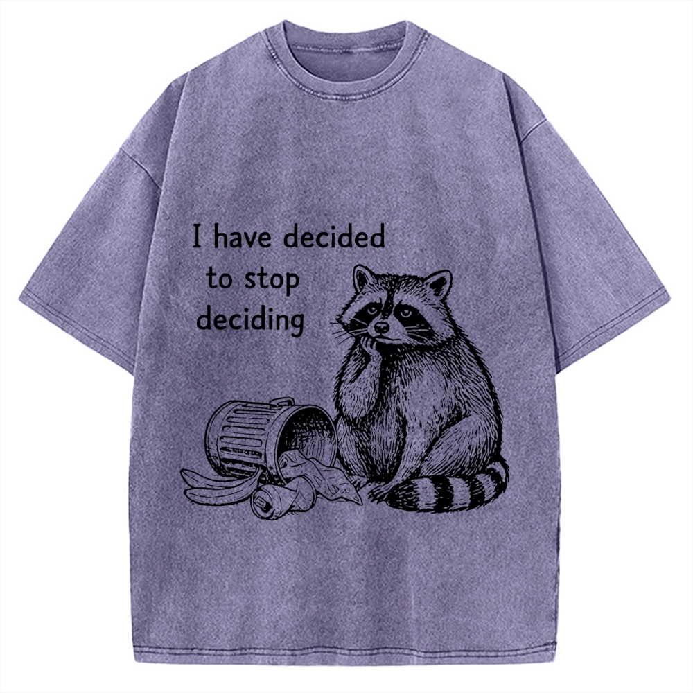 Raccoon Stops Making Choices Vintage Washed T-shirt