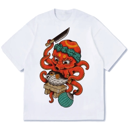 Octopus Chef Cotton casual T-shirt
