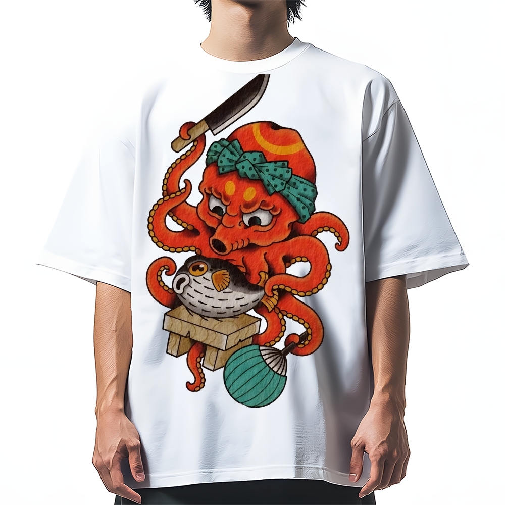 Octopus Chef Cotton casual T-shirt