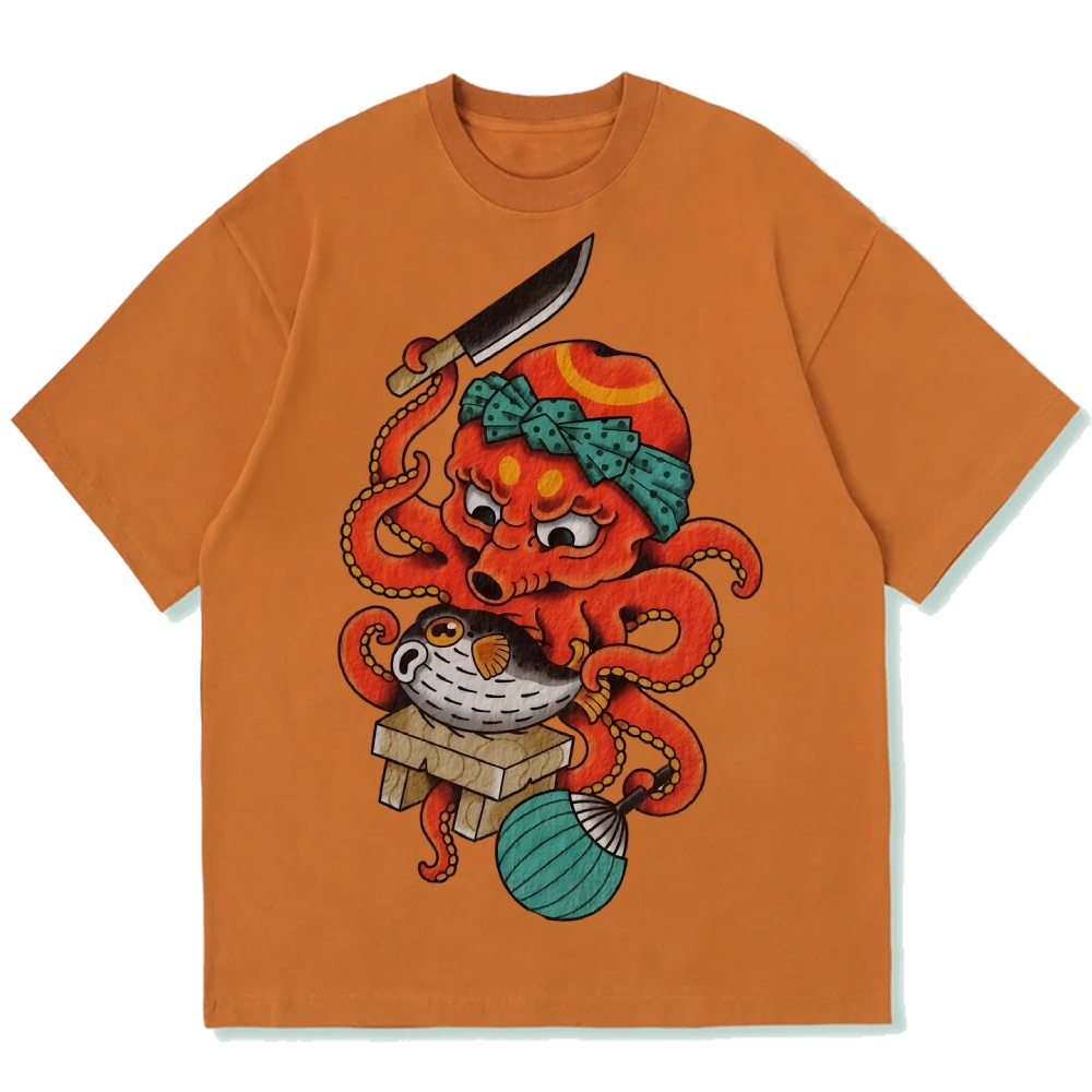 Octopus Chef Cotton casual T-shirt