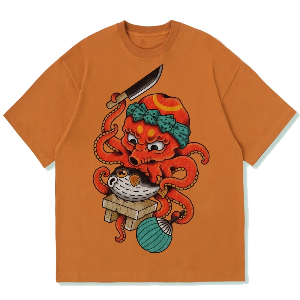 Octopus Chef Cotton casual T-shirt