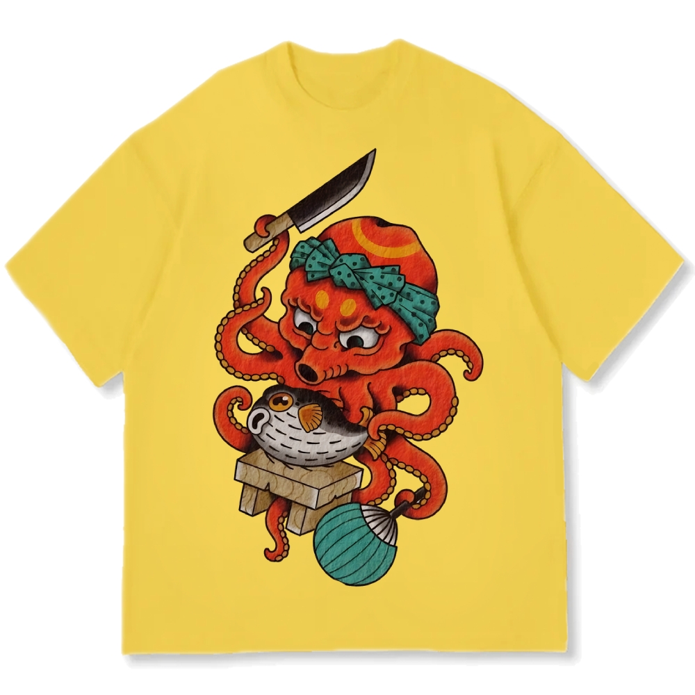 Octopus Chef Cotton casual T-shirt