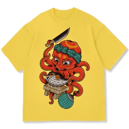 Octopus Chef Cotton casual T-shirt