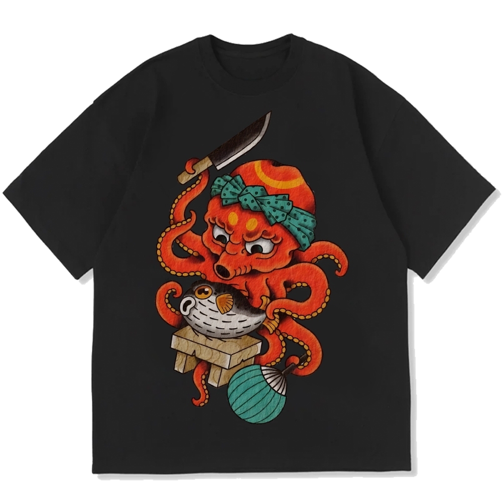 Octopus Chef Cotton casual T-shirt
