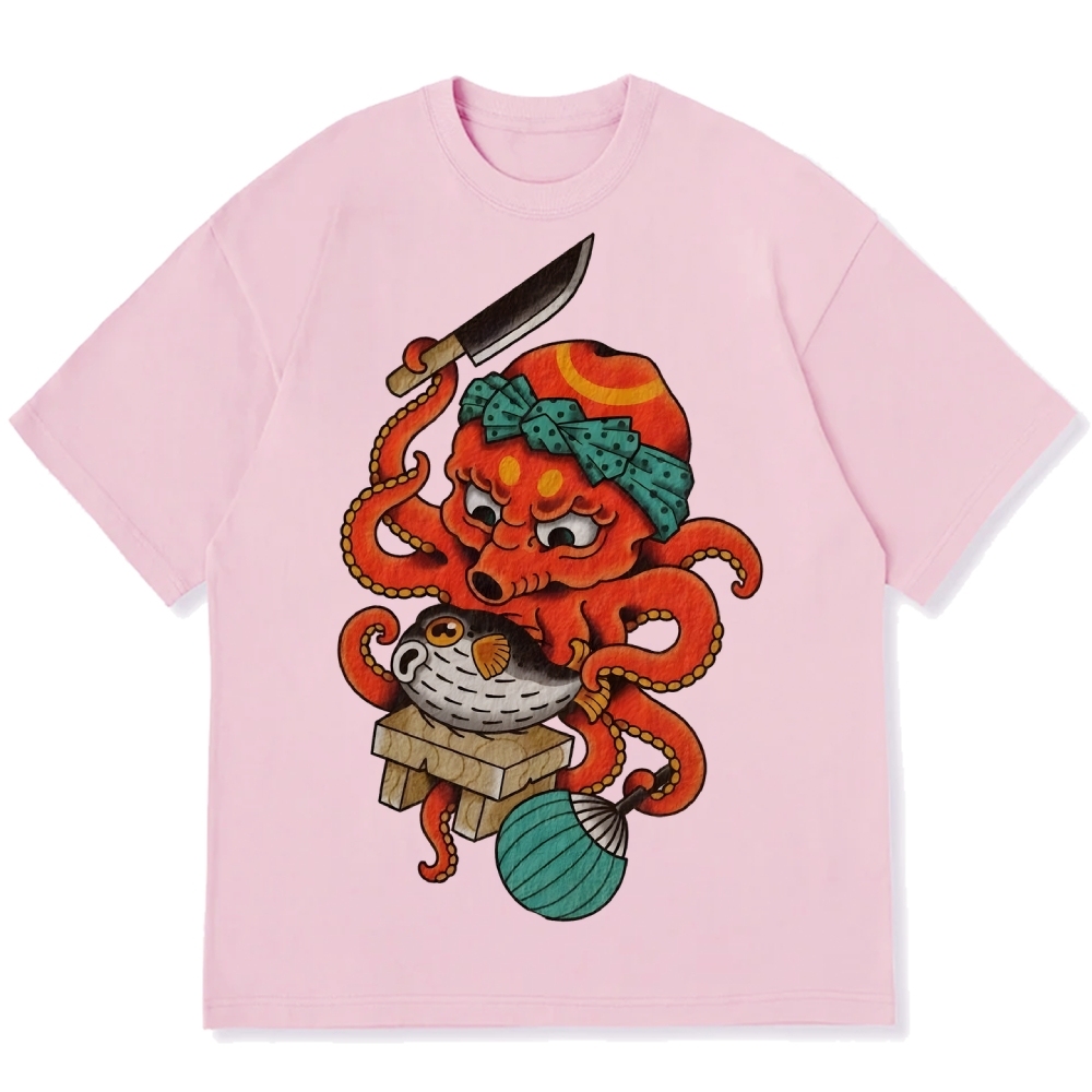 Octopus Chef Cotton casual T-shirt