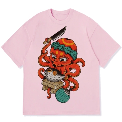 Octopus Chef Cotton casual T-shirt