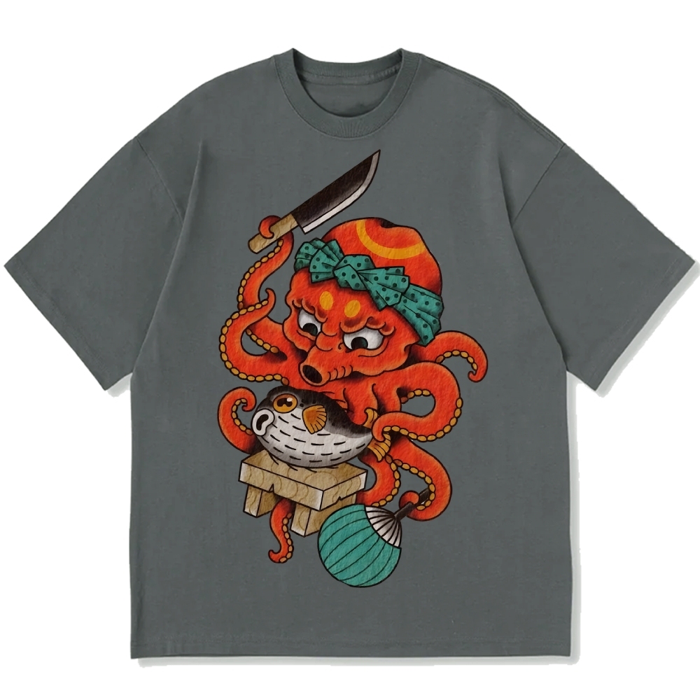 Octopus Chef Cotton casual T-shirt