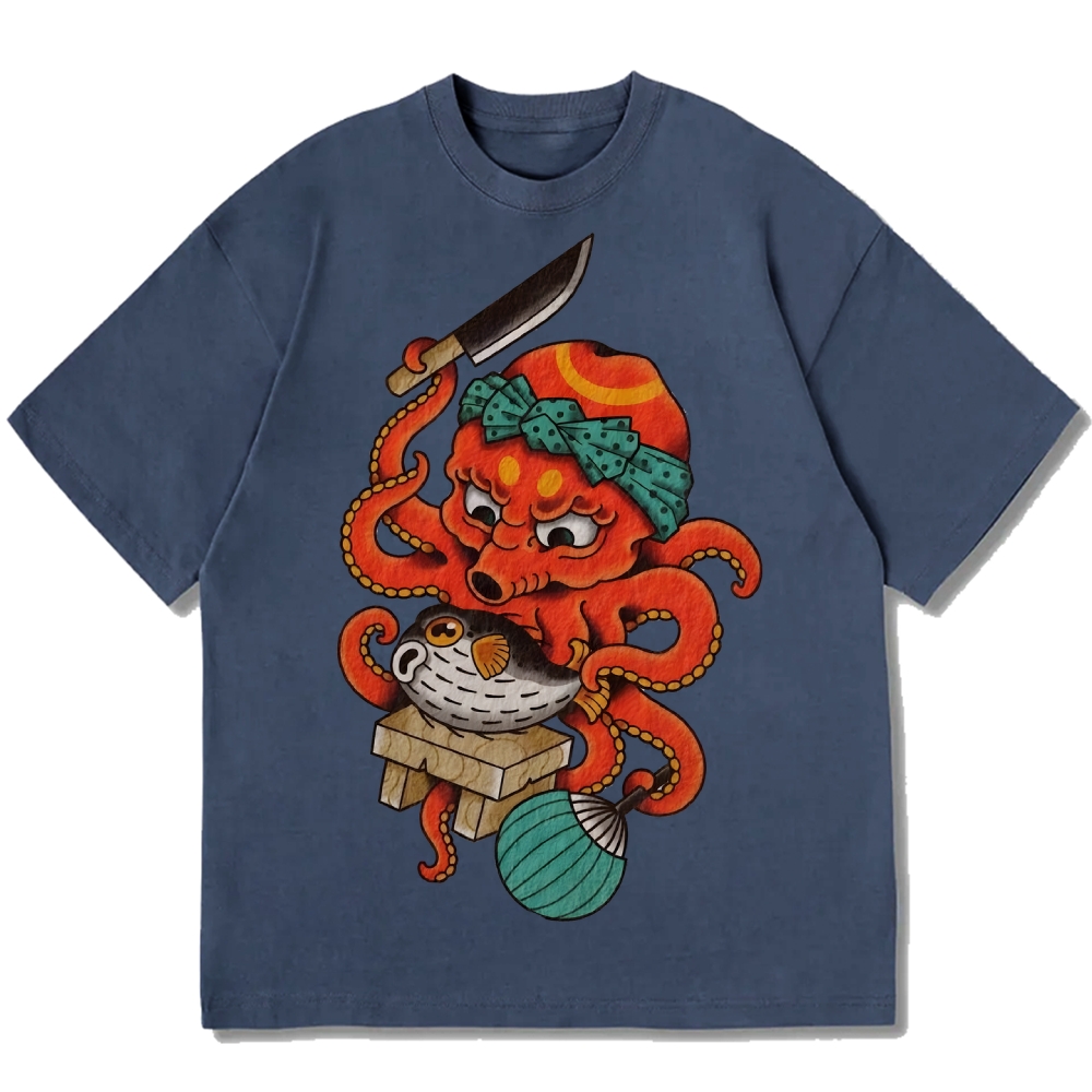 Octopus Chef Cotton casual T-shirt