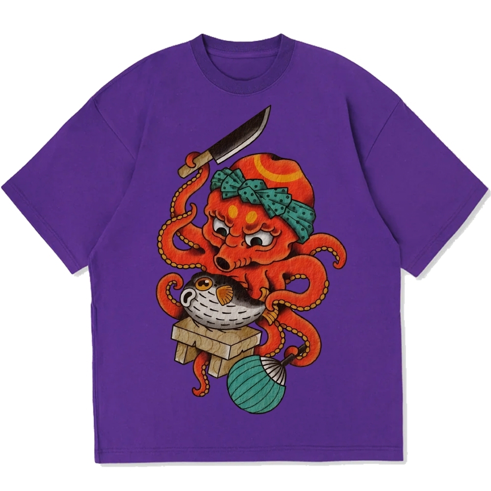 Octopus Chef Cotton casual T-shirt