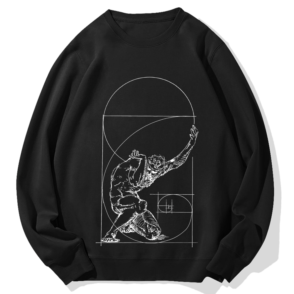 Crouching Figure Of Atlas Cotton Sweatshirt