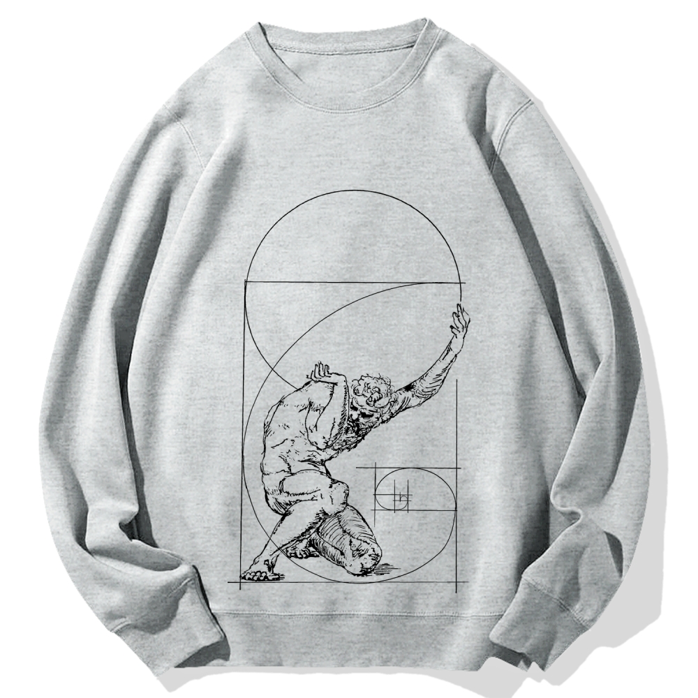 Crouching Figure Of Atlas Cotton Sweatshirt